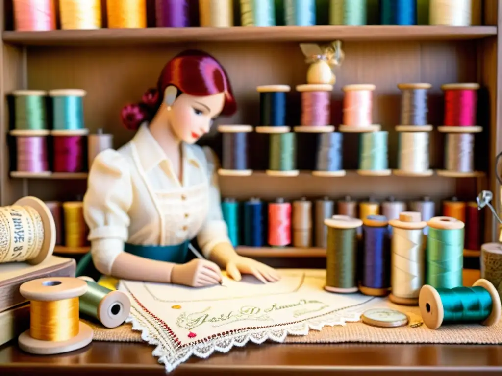 Artesanía en acción: Creación de muñecas personalizadas Artesanía y creatividad en la confección de muñecas personalizadas tendencia digital, en un taller vintage de costura