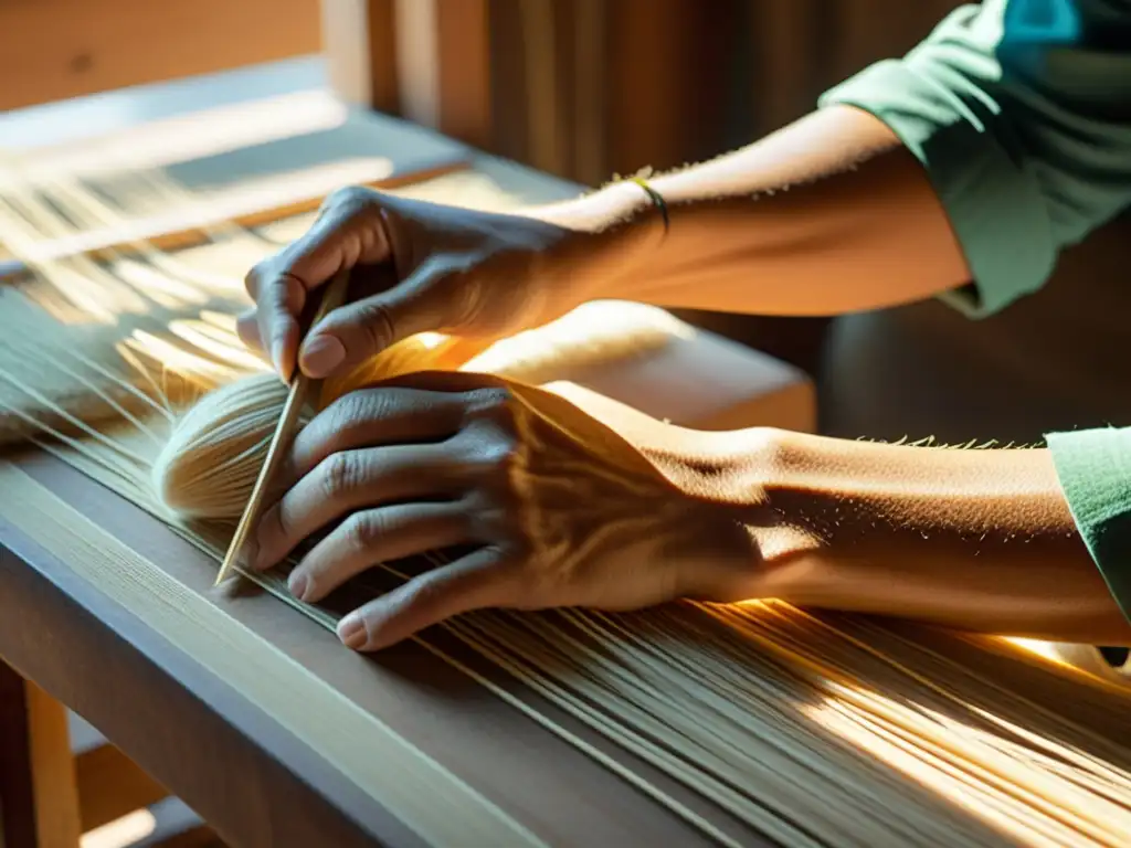 Artesanía tradicional, materiales biodegradables tejidos con cuidado bajo la cálida luz del sol