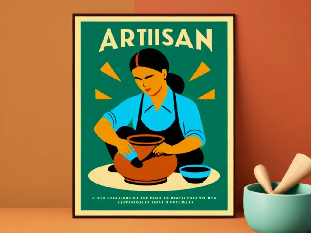 Artesano hábil: Creación de cerámica tradicional Un artesano crea cerámica con herramientas tradicionales en un entorno cálido y nostálgico