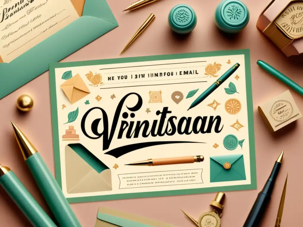 Un artesano digital crea un email personalizado en un ambiente vintage, evocando conexiones auténticas