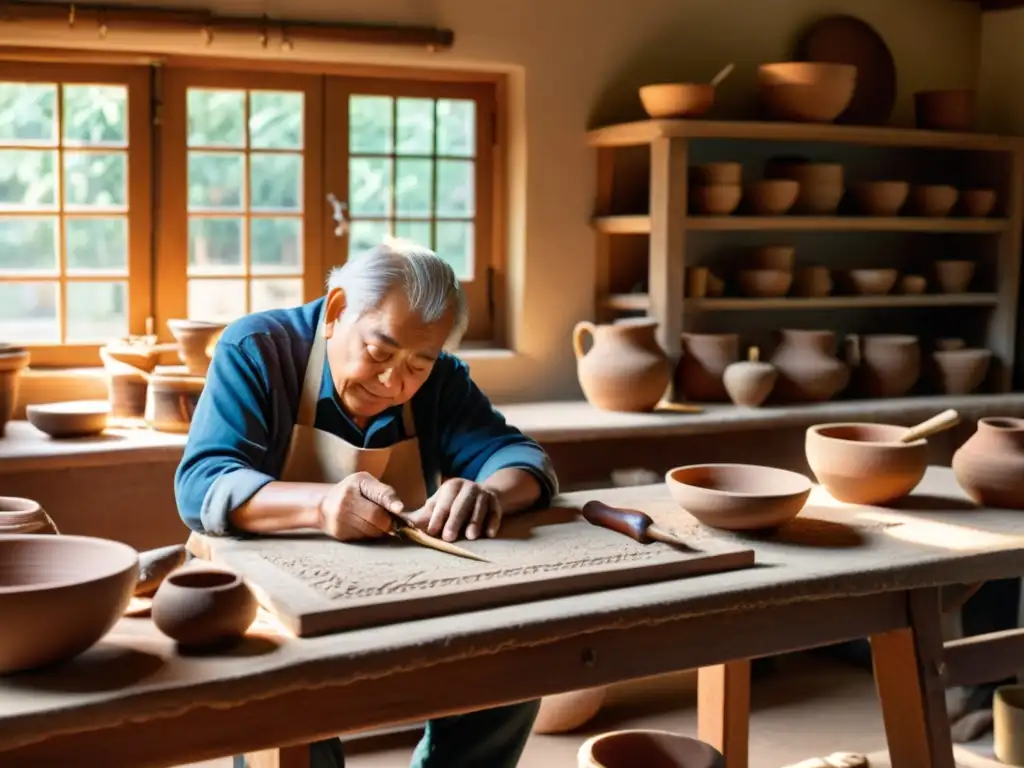 Artesano enseña la artesanía tradicional a estudiantes entusiastas en un taller lleno de creatividad y calidez