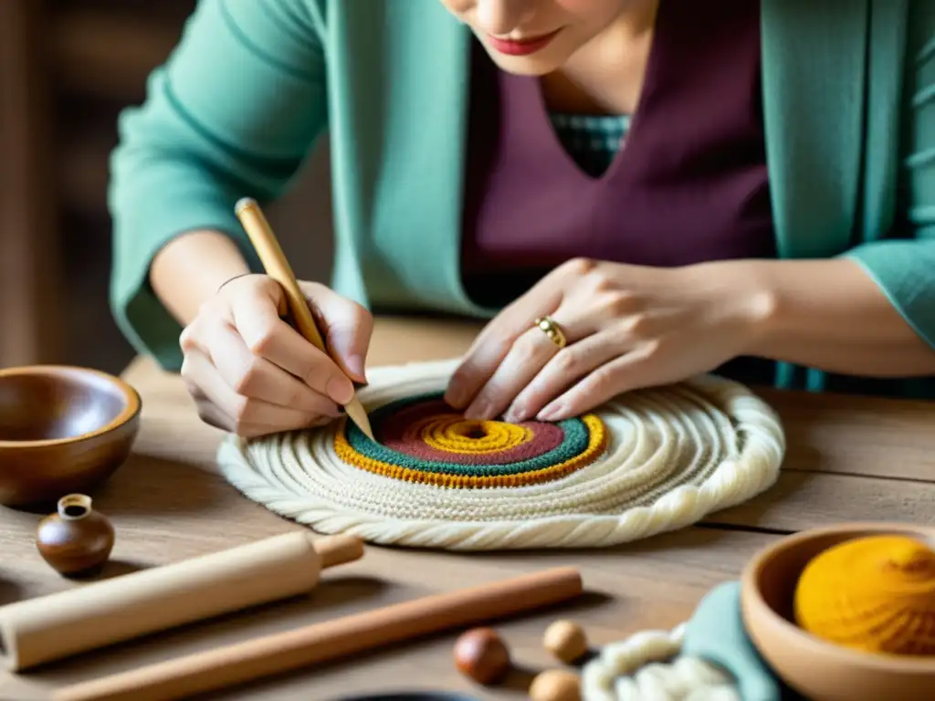 Un artesano experto crea artesanía tradicional, rodeado de una comunidad en línea que celebra la preservación artesanal en la era digital