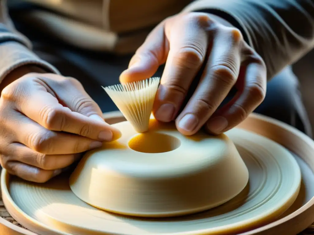 Un artesano experto moldea bioplástico en una pieza única, fusionando tradición y sostenibilidad