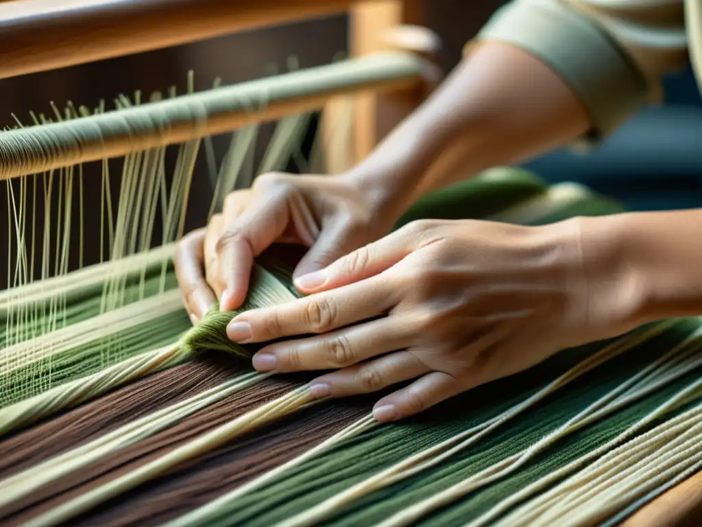 Un artesano experto tejiendo fibras naturales con impacto y precisión, evocando tradición y artesanía en una impresión 3D vintage