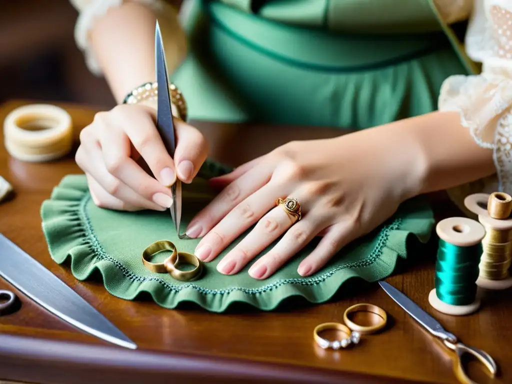 Un artesano experto crea joyería vintage con delicadeza