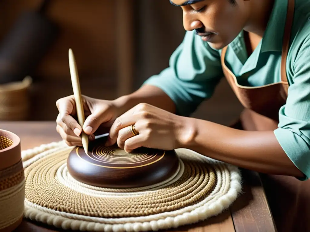 Artesano crea con materiales naturales, minimizando impacto ambiental, evocando tradición y artesanía