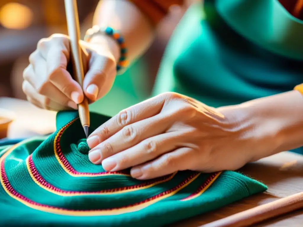 Artesano crea producto tradicional con detalle y color Artesano crea producto tradicional con responsabilidad ecológica en mercado vintage