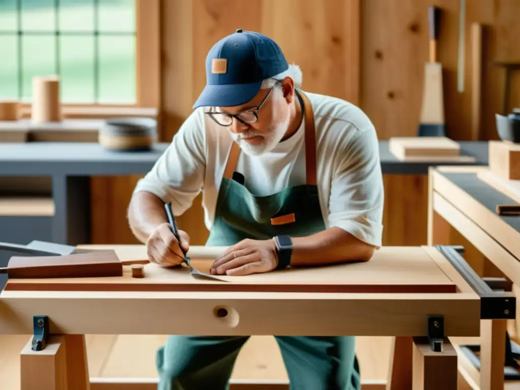 Un artesano hábil fusiona proyectos upcycling tradición tecnología, creando muebles con materiales reciclados