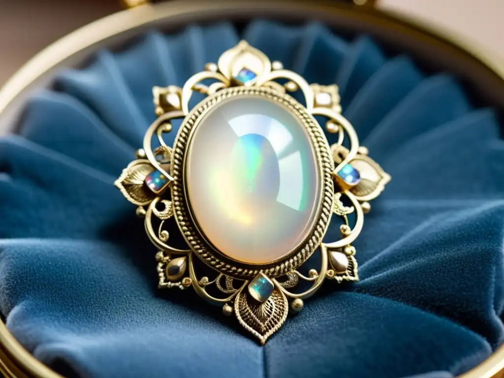 Un broche vintage con diseño de bisutería artesanal 3D, realzado por una opulenta tela de terciopelo