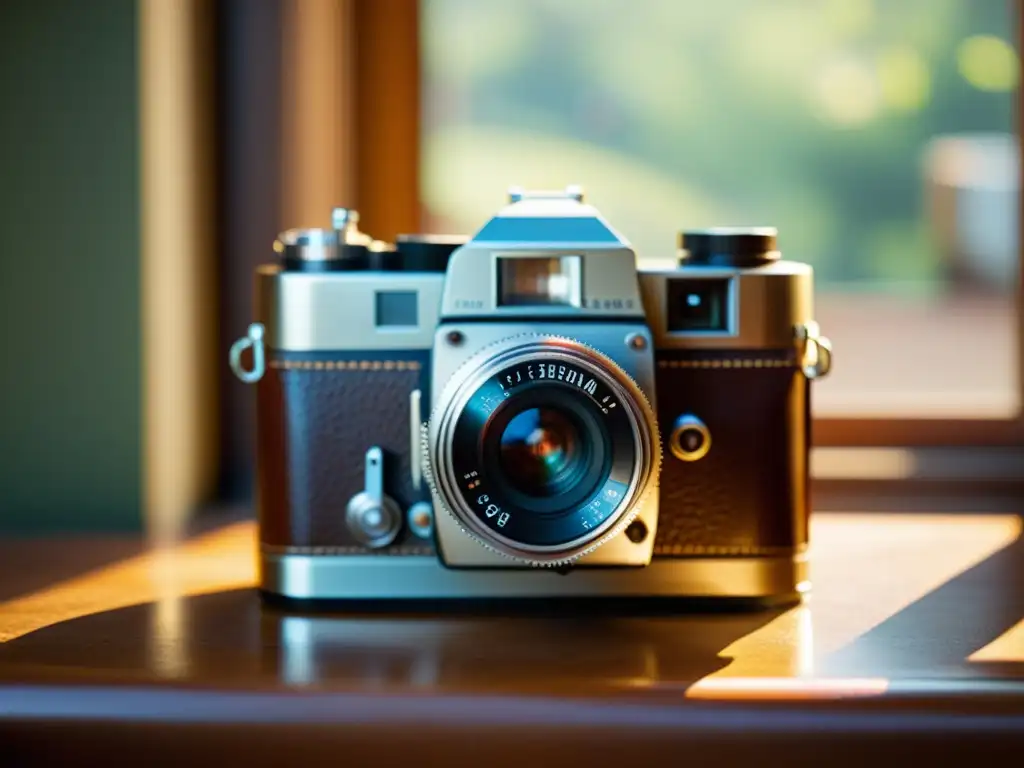 Capturando la Esencia: Fotografiando Arte Artesanal con una Cámara Vintage Una cámara vintage captura la esencia artesanal con luz natural, evocando la nostalgia y la artesanía