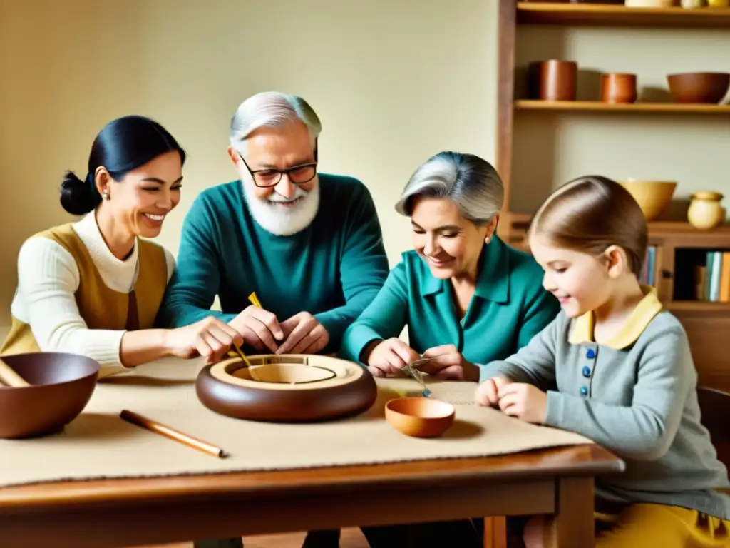 Una conmovedora escena intergeneracional de enseñanza de artesanía digital