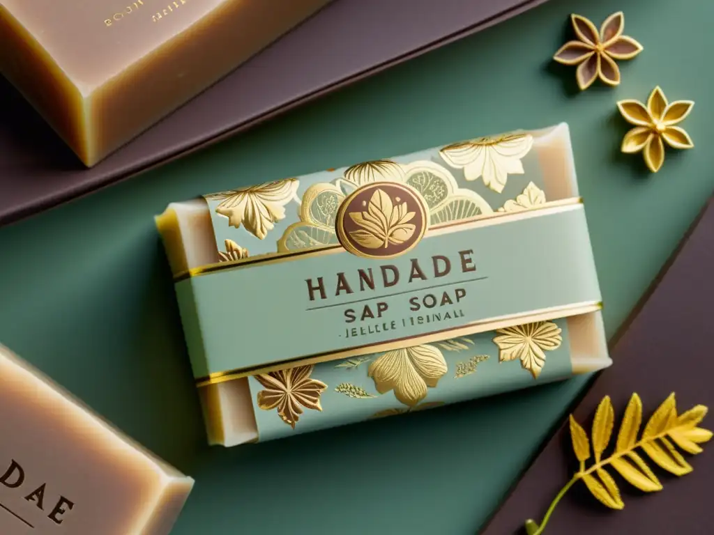 Un delicado diseño vintage para packaging digital artesanal innovador, con ilustraciones florales en tonos tierra y detalles en dorado