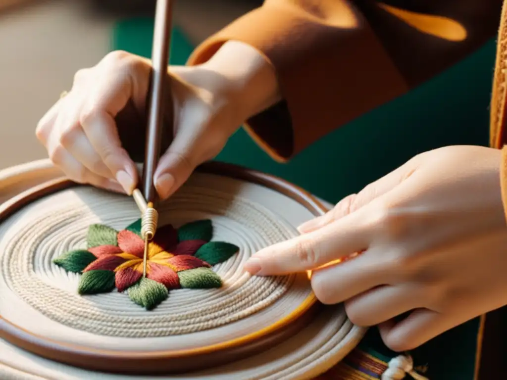 Detalle artesanal en GIF: técnicas tradicionales de tejido, cerámica y bordado con calidez y nostalgia