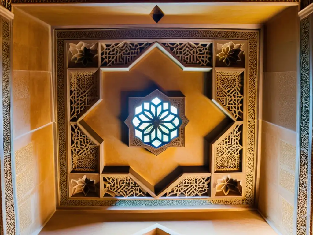 Detalles de la Geometría Sagrada Islámica en la Alhambra de Granada, una obra visualmente cautivadora y rica en historia