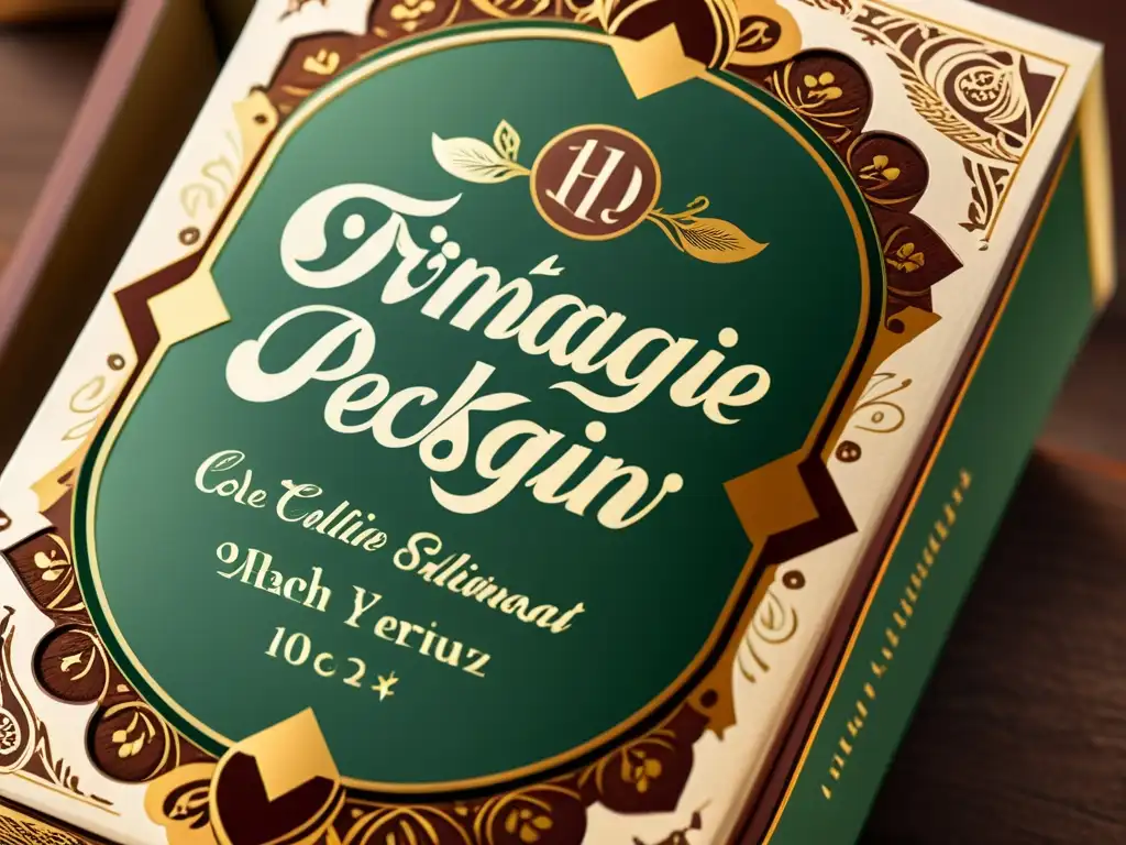 Detalles vintage en el diseño de packaging digital artesanal innovador, evocando artesanía y nostalgia con elegancia y encanto atemporal