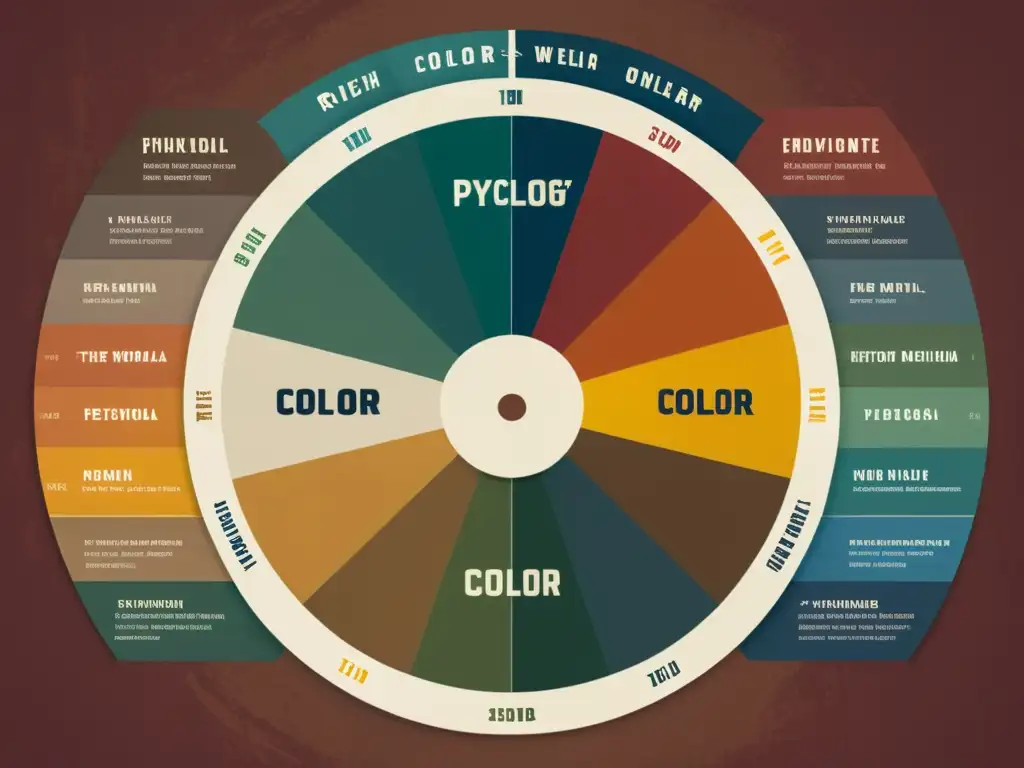 Un elegante y nostálgico gráfico vintage con tonos terrosos, mostrando la importancia del color en artesanías digitales