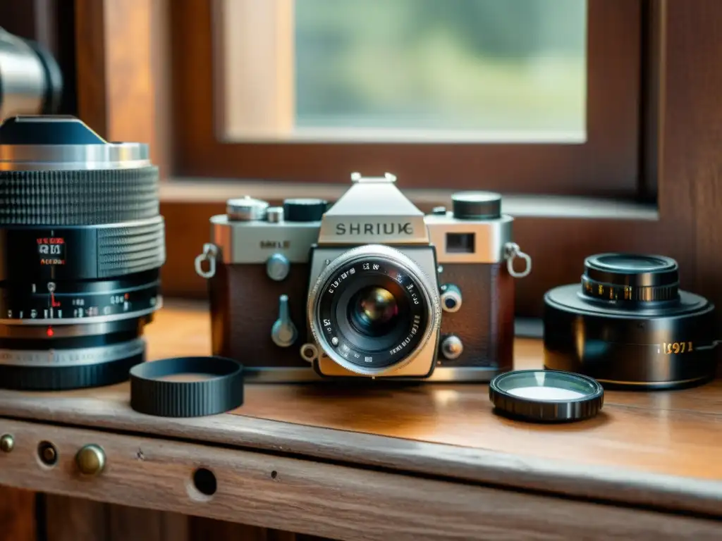 Una escena nostálgica de técnicas de composición fotográfica artesanal