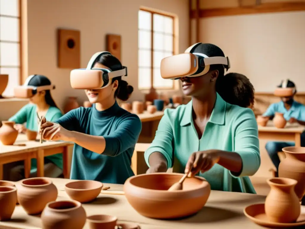 Estudiantes de cerámica en realidad virtual crean arte con herramientas tradicionales