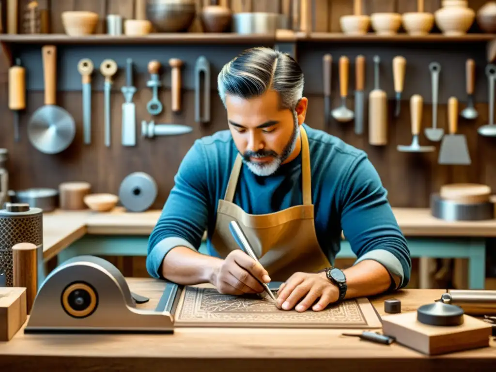 Un hábil artesano fusiona la tradición con la tecnología para crear diseños digitales