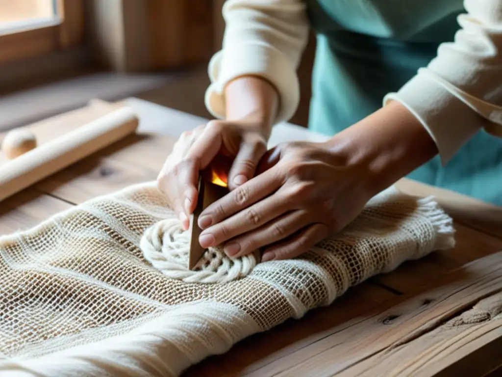 Las hábiles manos del artesano crean arte sostenible entre materiales naturales, beneficiando el medio ambiente