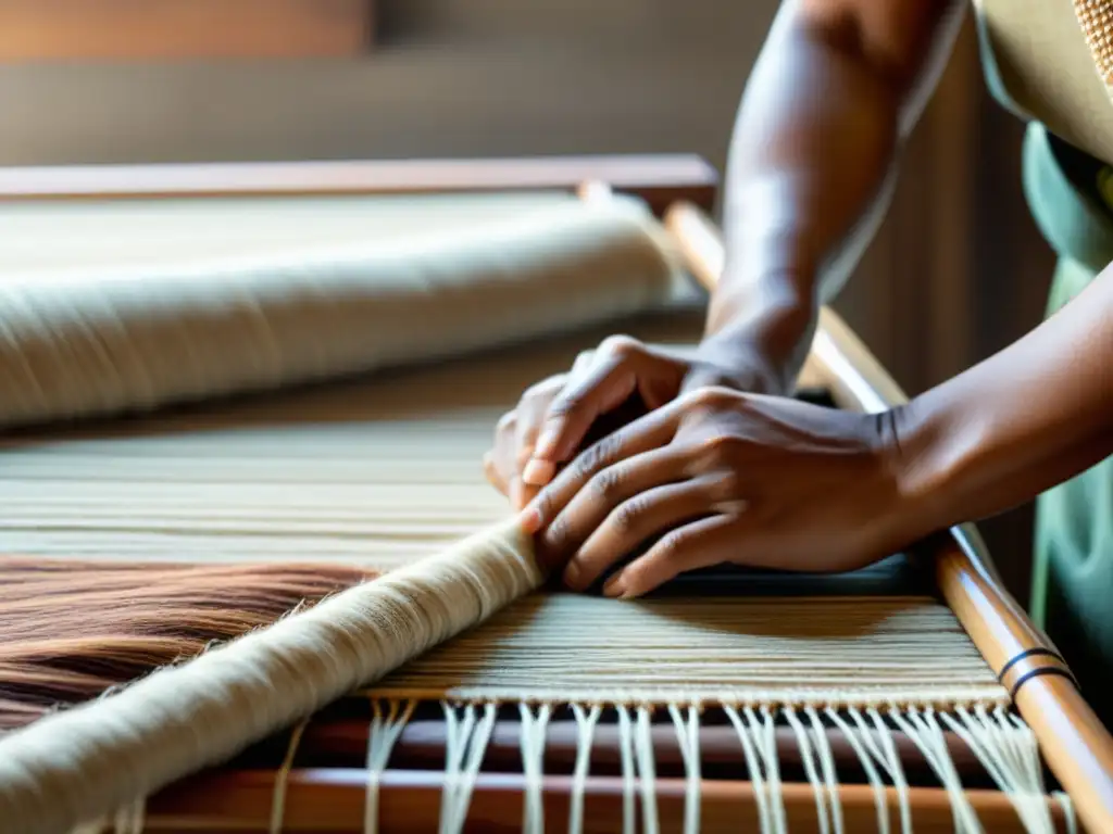 Las hábiles manos del artesano tejen fibras sostenibles, creando una obra de arte atemporal