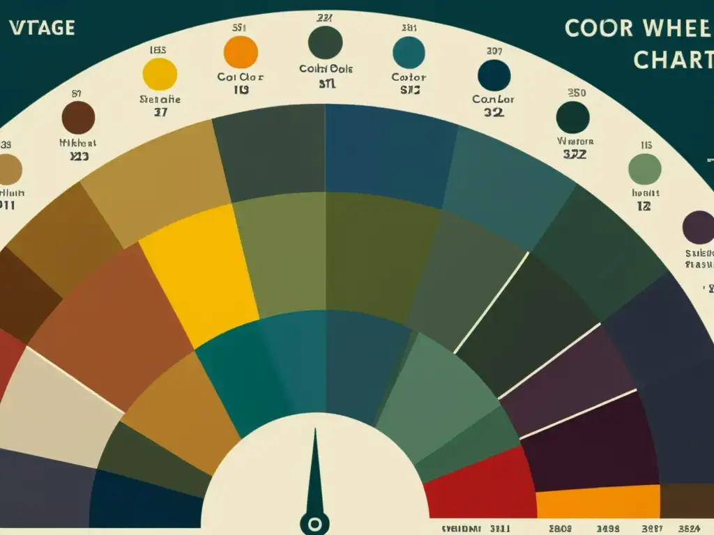 Imagen de un antiguo y desgastado círculo cromático con tonos cálidos y terrosos, resaltando la importancia del color en artesanías digitales