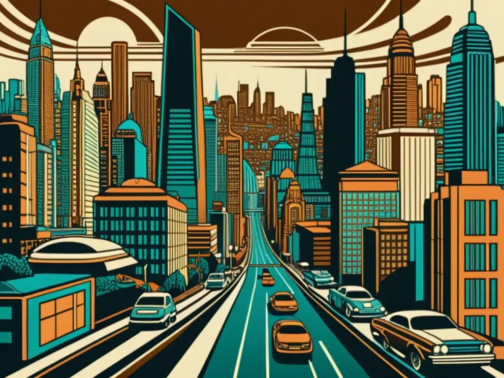 Una impresión artística en realidad virtual de una ciudad futurista con detalles intrincados, evocando creatividad y maravilla