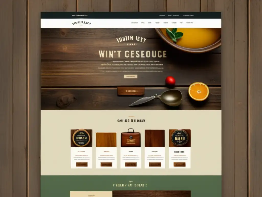 Interfaz de ecommerce artesanal con usabilidad web para ecommerce artesanal, evocando nostalgia y elegancia atemporal