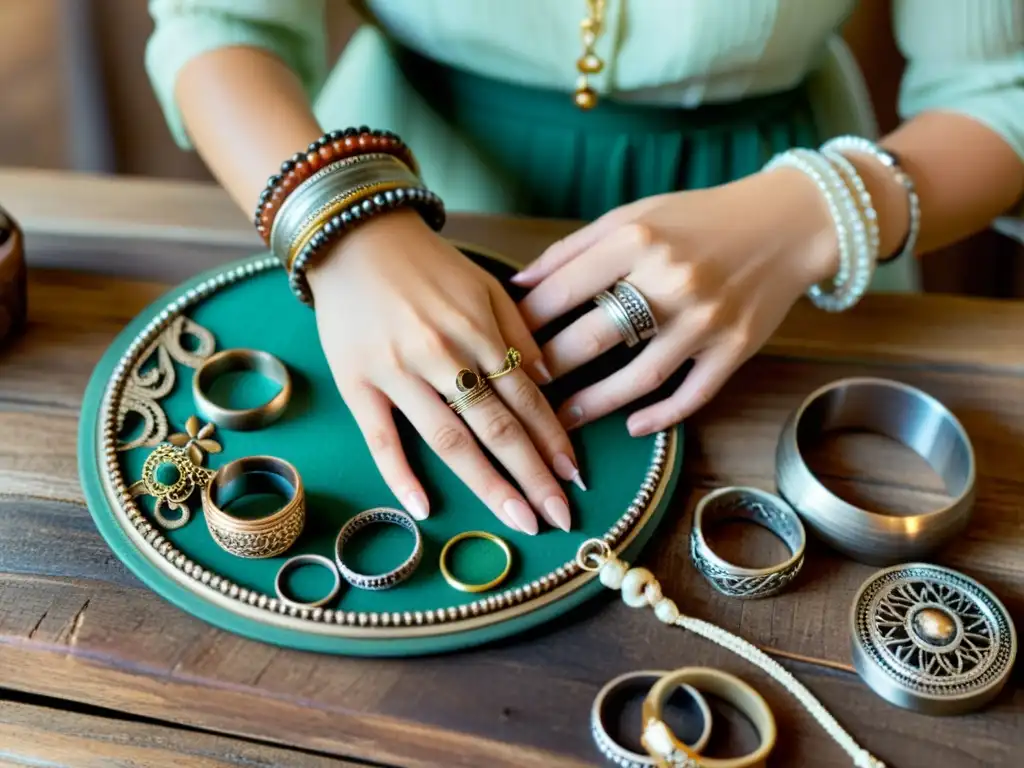 Unas manos hábiles crean arte con técnicas digitales reciclaje creativo artesanía, rodeadas de materiales vintage