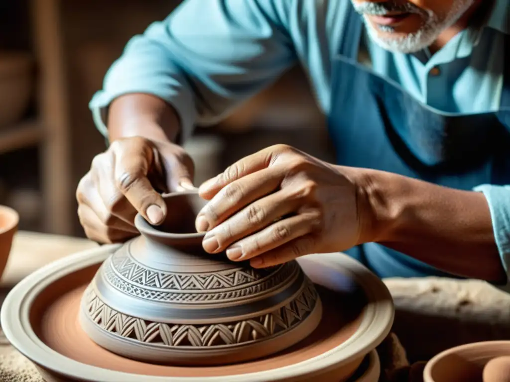 Manos hábiles crean artesanía tradicional en la era digital, resaltando la fusión entre lo antiguo y lo moderno