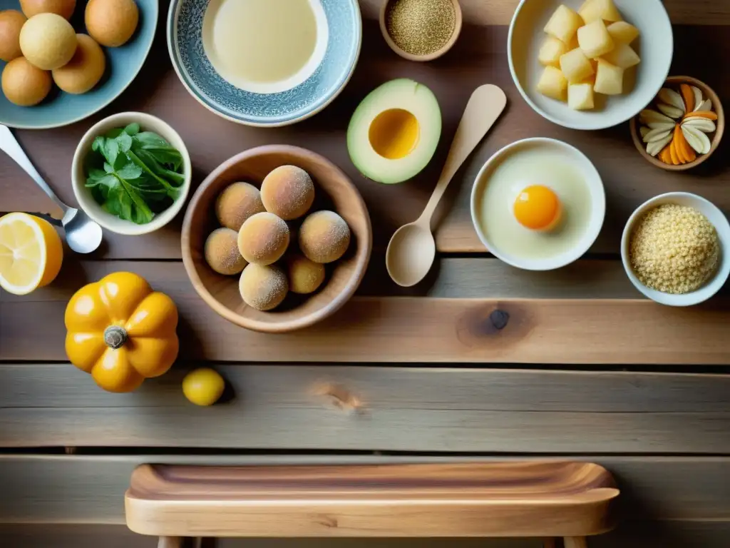 Una mesa rústica adornada con alimentos artesanales, capturando la esencia de la fotografía de alimentos artesanales digitales