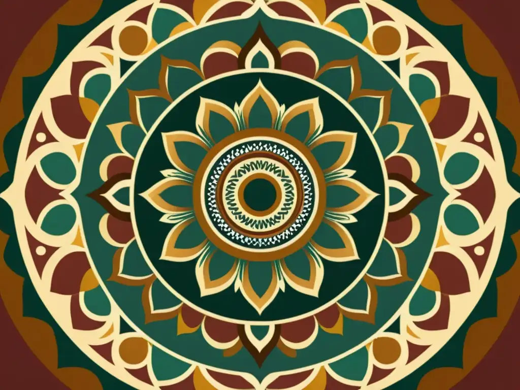 Patrones digitales con significado marca: Mandala vintage en tonos terrosos, detalle y elegancia en diseño espiritual