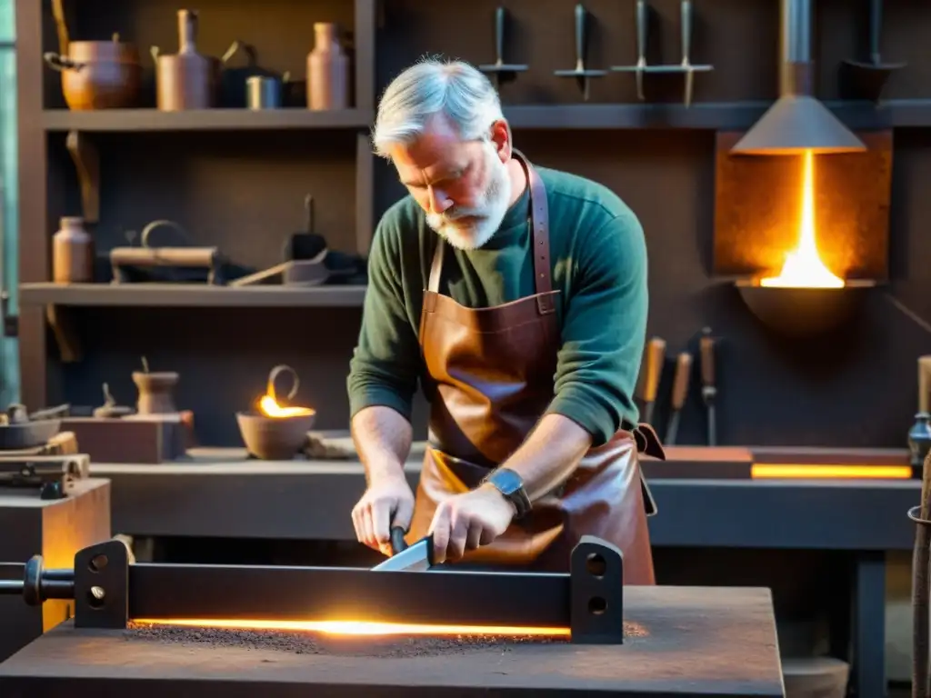 En el taller del herrero, la artesanía tradicional se fusiona con el corte láser, creando un ambiente de maestría y precisión