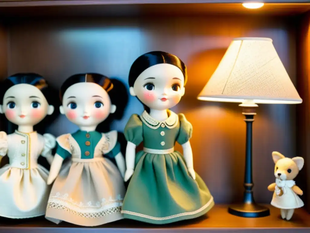 Artesanía de muñecas personalizadas en un taller vintage Un taller de inspiración vintage repleto de muñecas personalizadas meticulosamente elaboradas en un ambiente acogedor y nostálgico