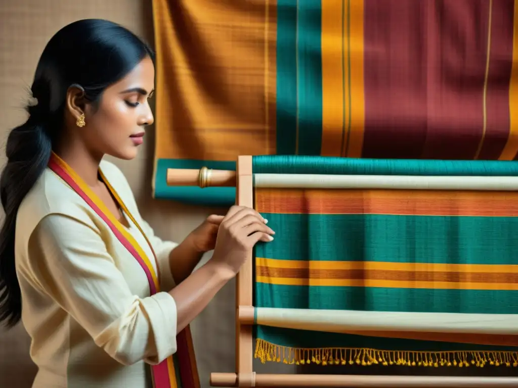 Tapestry digital art: tejido artesanal con hilos coloridos Tapices artesanales digitales narrativos tejidos en telar vintage con coloridos hilos, evocando nostalgia y artesanía atemporal